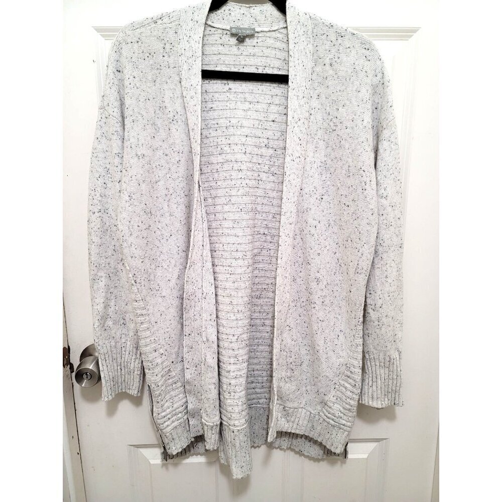 Talbots Women's‎ Open-Front Speckled Cardigan With Zippered Sides